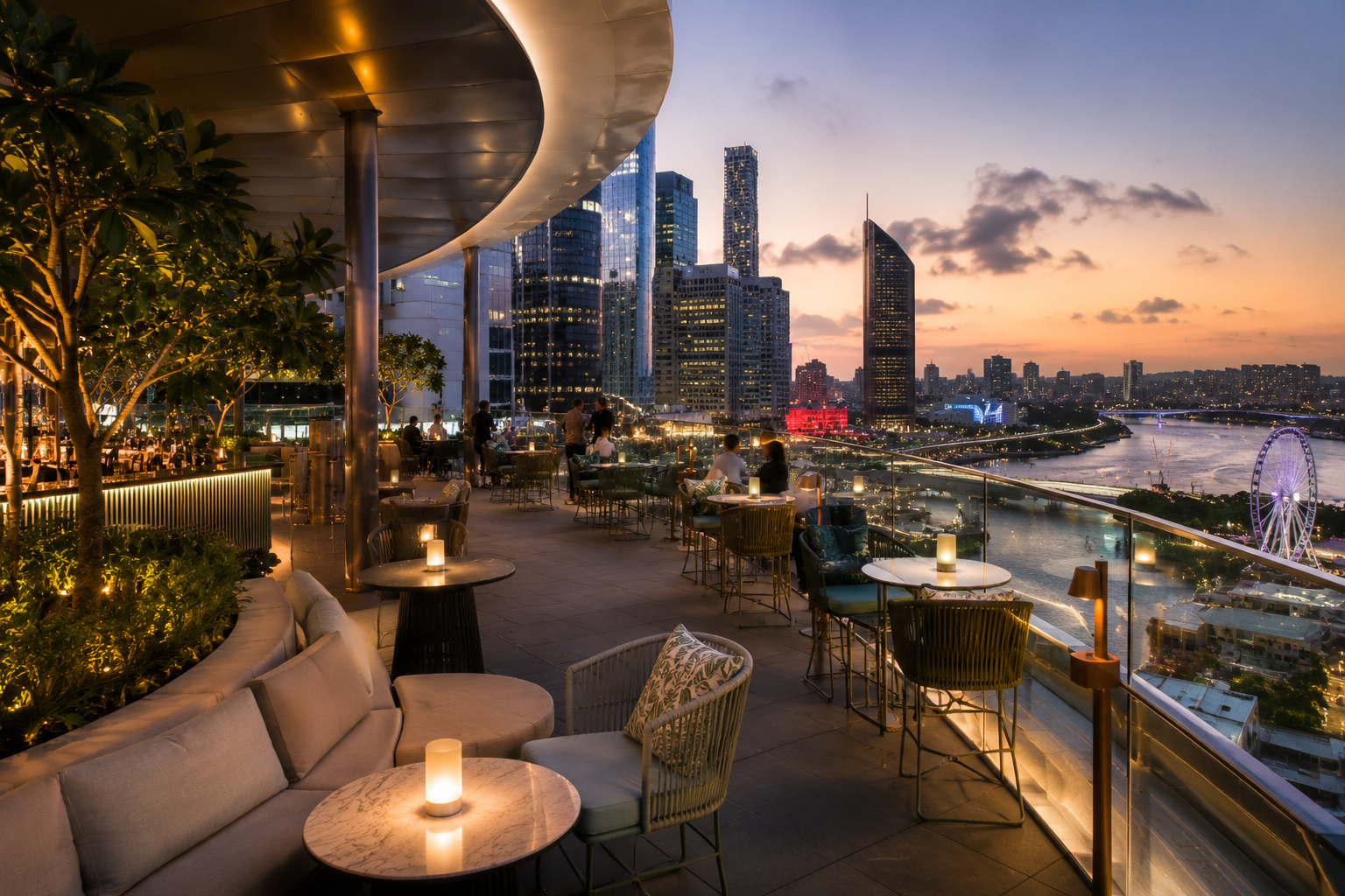 Sky Deck at The Star Brisbane overlooking the city